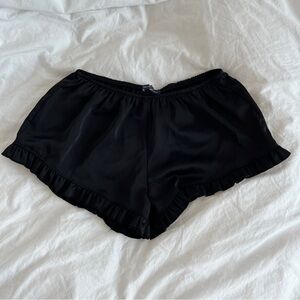 Brandy Melville Satin Pajama Shorts Black (washed)
